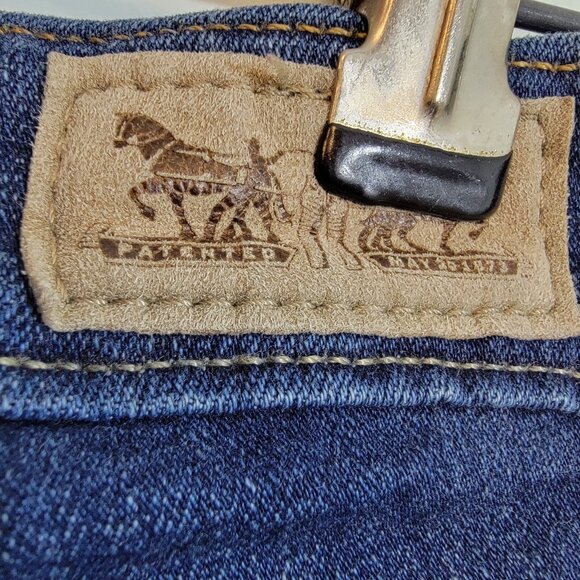 Levis Mid Rise Skinny Jeans Denim Womens Size 6 28Wx28I Blue Dark Wash EUC - Picture 6 of 10